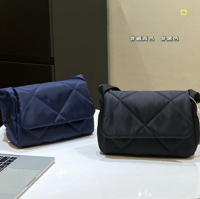 尼龙云朵菱格纹绗缝邮差包通勤包时尚百搭女单肩包斜挎包休闲女包