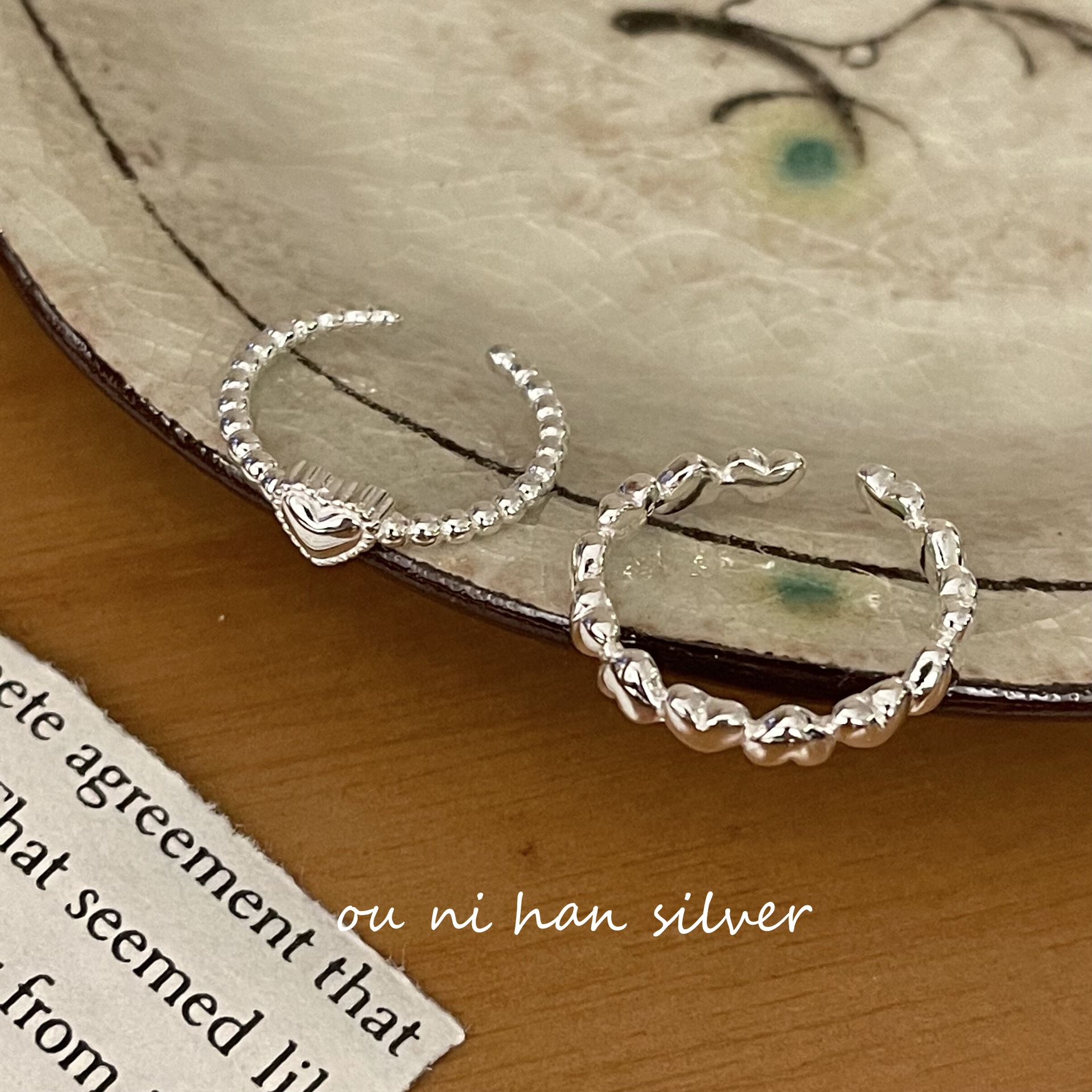 lulu 韩国S925纯银爱心形戒指女简约时尚小众设计高级感ins风指环