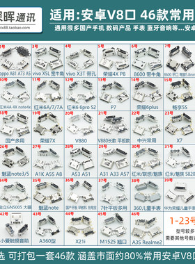 国产V8口尾插适用华为vivo小米