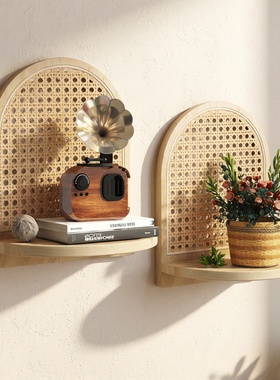 木质壁挂架香薰摆放手办置物架