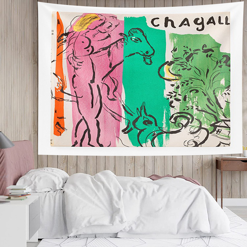 夏加尔chagall 装饰挂布现代简约抽象客餐厅工作室艺术软装背景布,居家布艺,挂毯/壁毯,淘宝优惠券,粉丝福利购,淘宝优惠卷