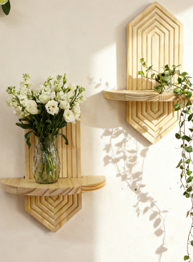 菱形单层置物架壁挂式香薰摆放架