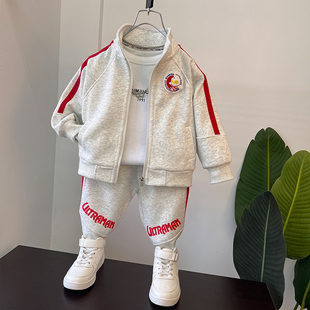 男童春装套装2025新款儿童卫衣运动奥特曼衣服春秋季薄款男宝外套