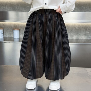 儿童裤子男春装灯笼裤春夏防蚊裤宽松竖条纹帅宝宝束脚裤运动裤潮