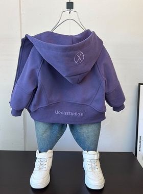 男童秋季外套2025新款男孩酷帅连帽棒球衫春秋款洋气儿童宝宝卫衣