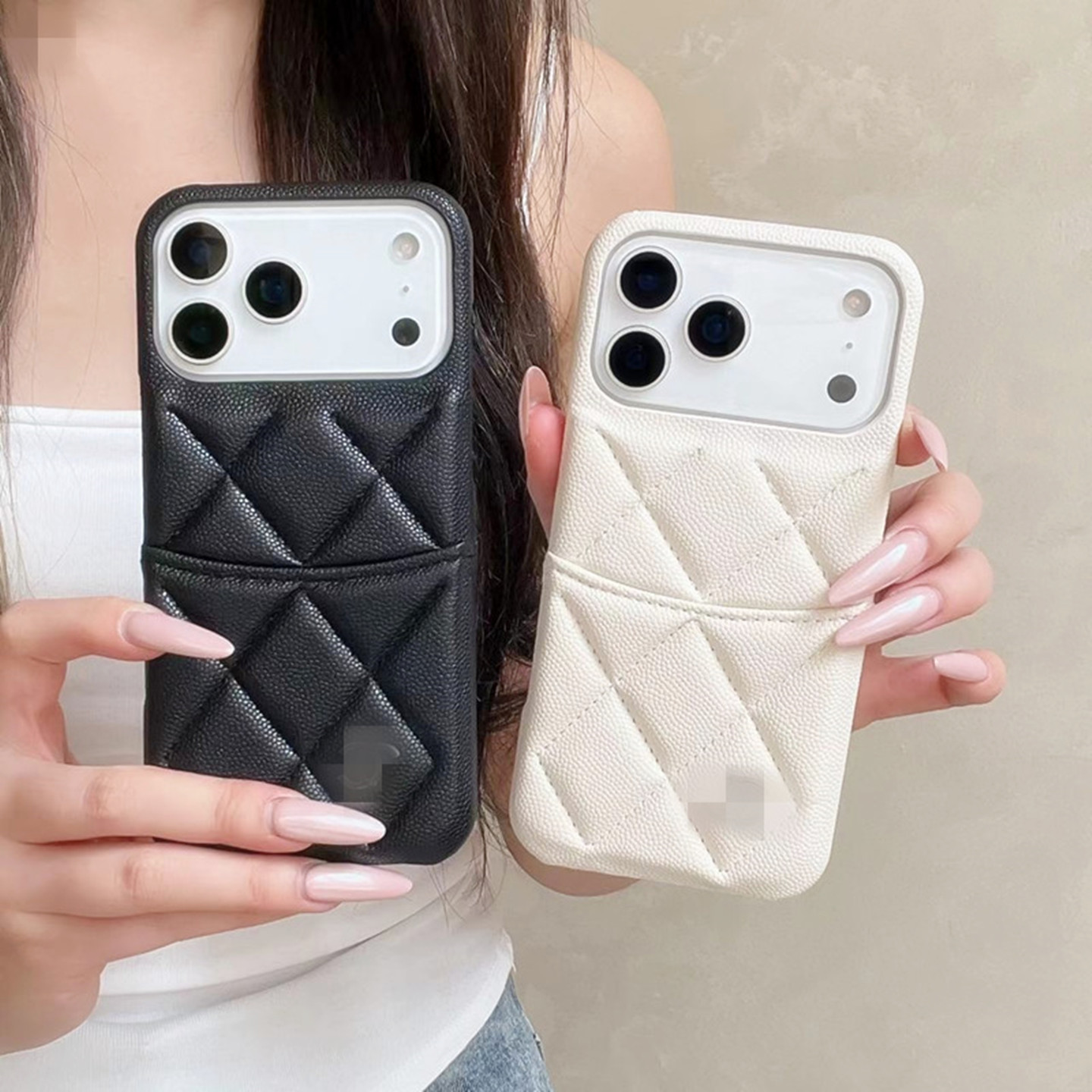 苹果17pro皮质插卡保护套