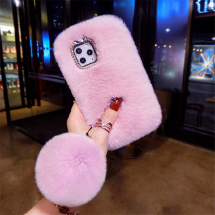 网红高档獭兔毛适用苹果11手机壳17pro新款 13promax暖手16Promax毛茸茸15plus高档14Pro保护套15女 iPhone12