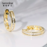 Натуральные платиновые золотые серьги, с драгоценным камнем, золото 750 пробы, розовое золото