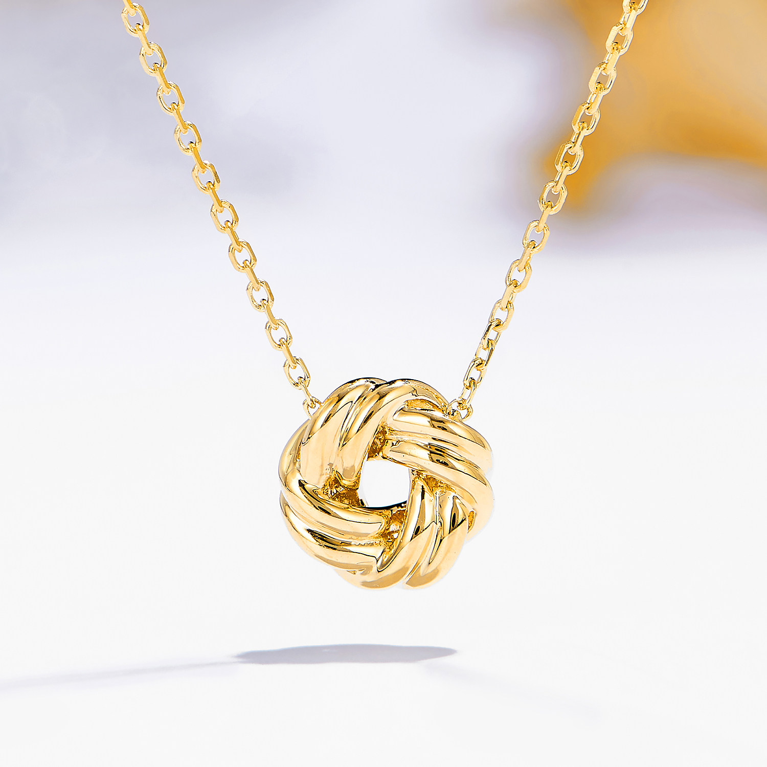 宝石矿工 18k黄金中国结项链女 简约素金光金锁骨链au750彩金正品