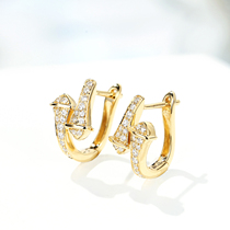 Gem miner 18K Gold Diamond Earrings fashion personalized Earrings platinum au750 real diamond earrings lady