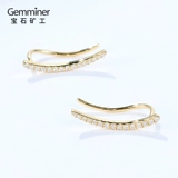 Золотые серьги, с драгоценным камнем, 18 карат, простой и элегантный дизайн