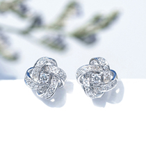 Gem miner 18K White Gold windmill diamond earring Nuzhen Diamond Flower diamond earring genuine female