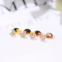 Gem miner diamond earrings, 18K Gold Genuine heart-shaped color gold earrings, earrings, earrings, earrings, sweetheart