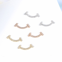 Gem miner 18K Gold smile Diamond Earrings small and delicate smiley face temperament diamond earrings earrings female