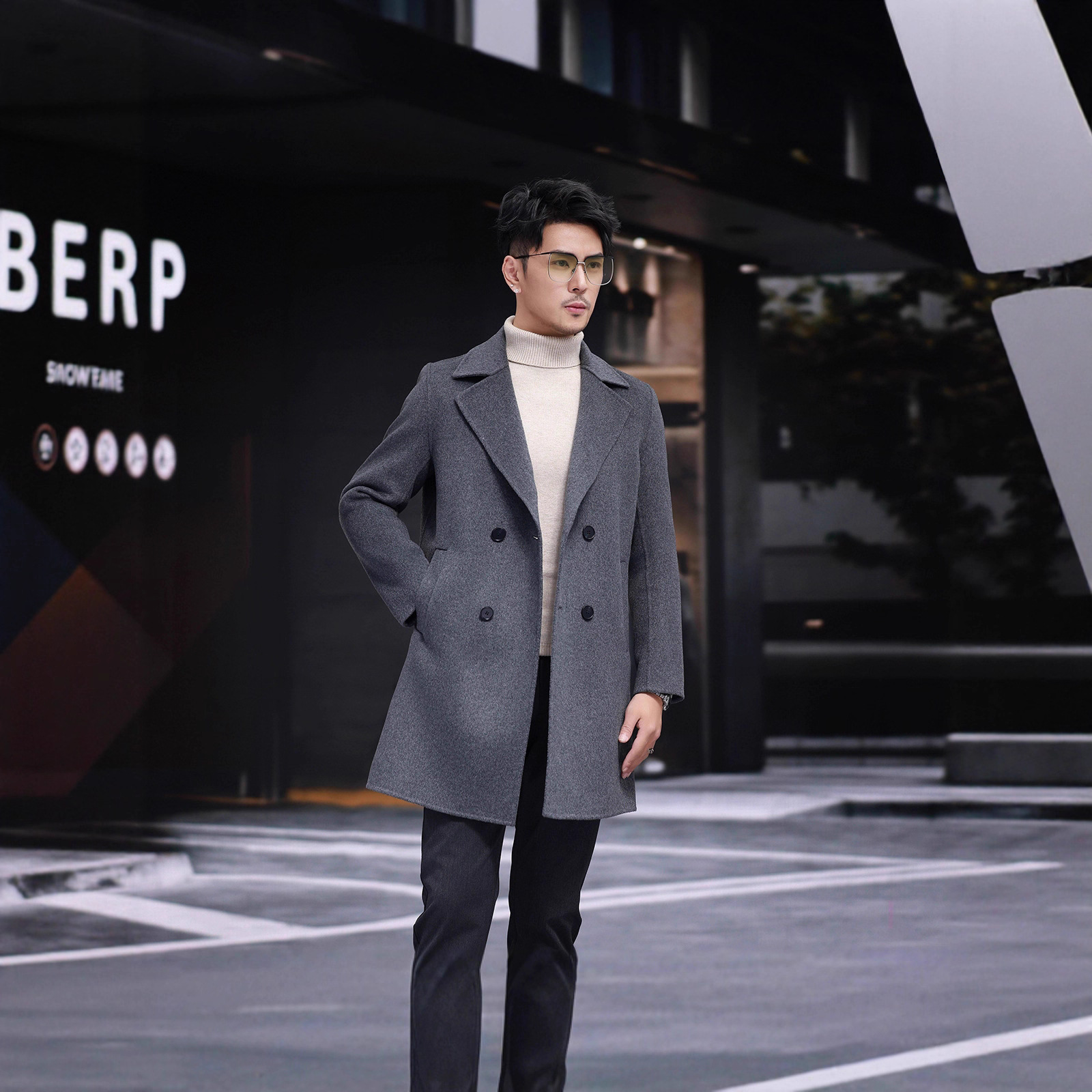 男士羊绒羊毛风衣双面呢外套一件起订直销支持定制