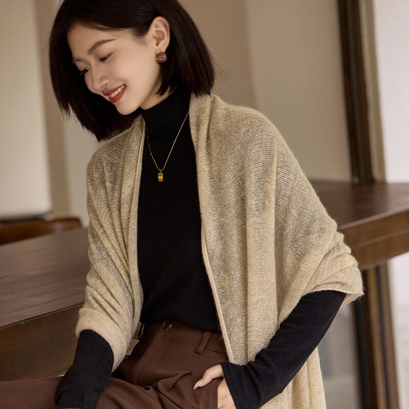 100%纯山羊绒女士围巾印花复古古典风时尚披肩秋冬新款加长男女款