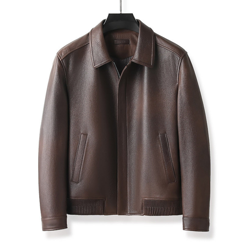 2025新上衣皮夹克男士秋冬立领机车夹克工装外套潮流时尚真皮皮衣
