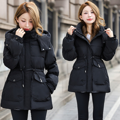 2024年冬季羽绒服女小个子中长款收腰修身显瘦加厚白鸭绒外套