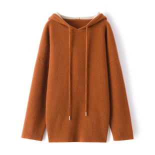 加厚连帽套头纯山羊绒衫 100山羊绒 上新 2023年新款