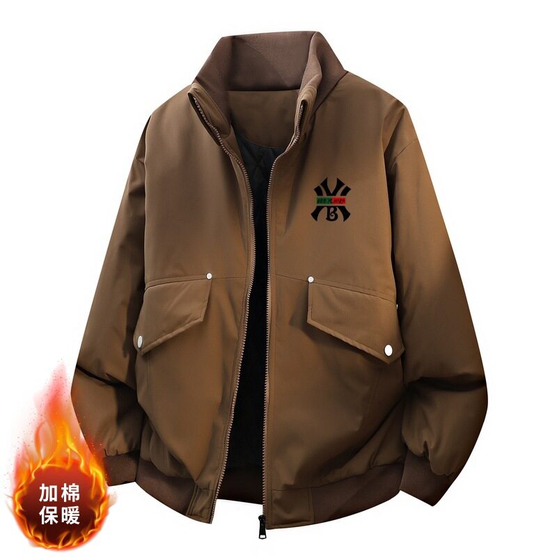 轻奢潮牌秋冬新款时尚复古美式工装夹克青少年宽松休闲保暖棉服男