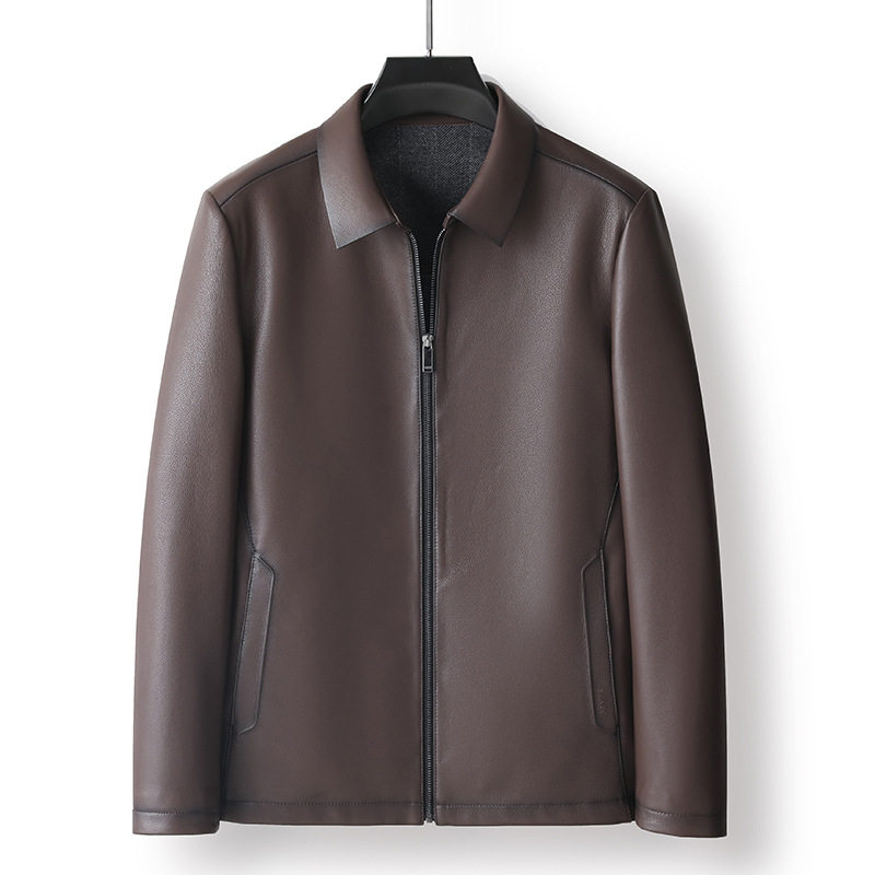 2025秋季新款真皮绵羊皮真皮皮衣皮衣外套男商务休闲款皮夹克外套