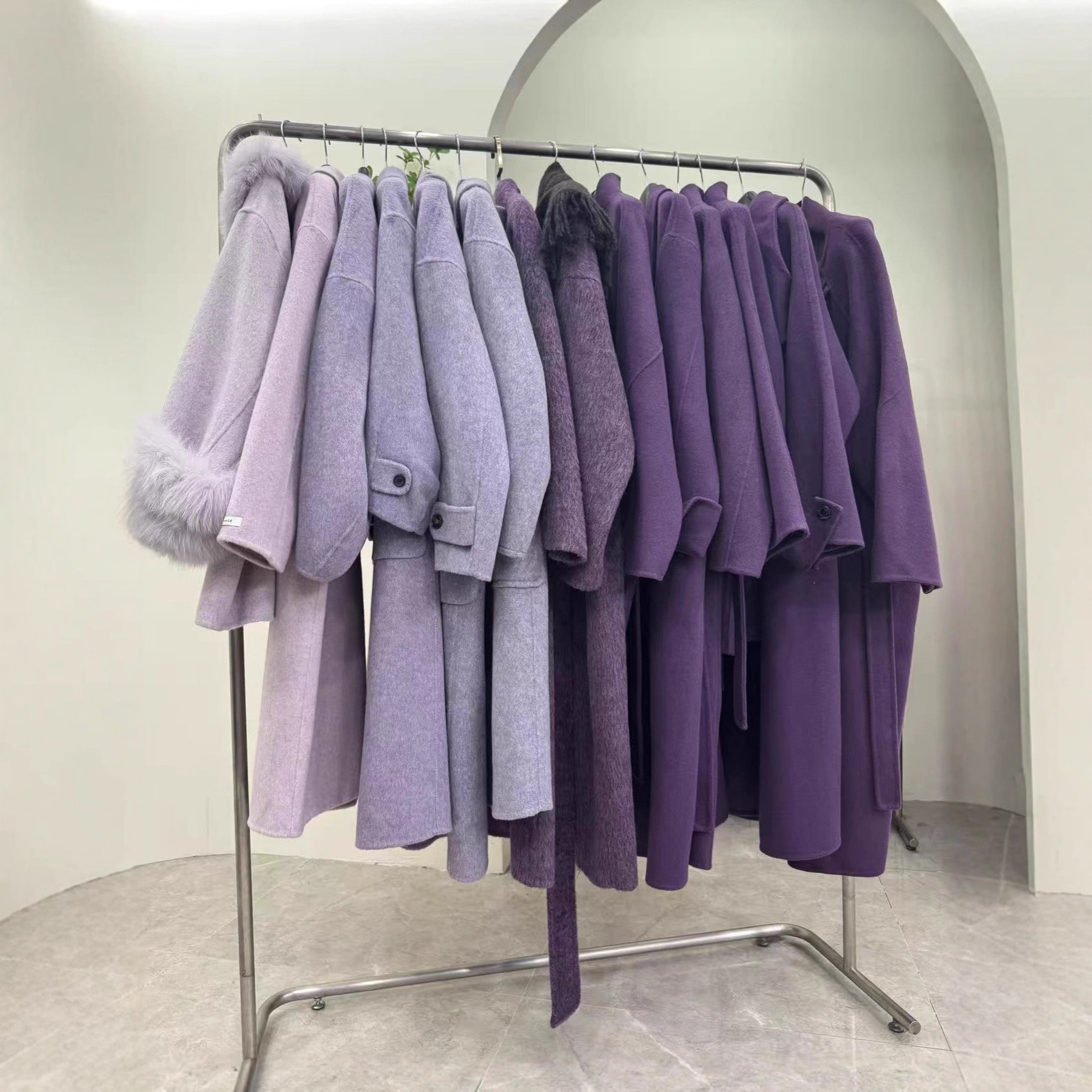 F678-F696尊贵紫系列双面羊毛大衣 2025秋冬高品质轻奢韩系阔版女