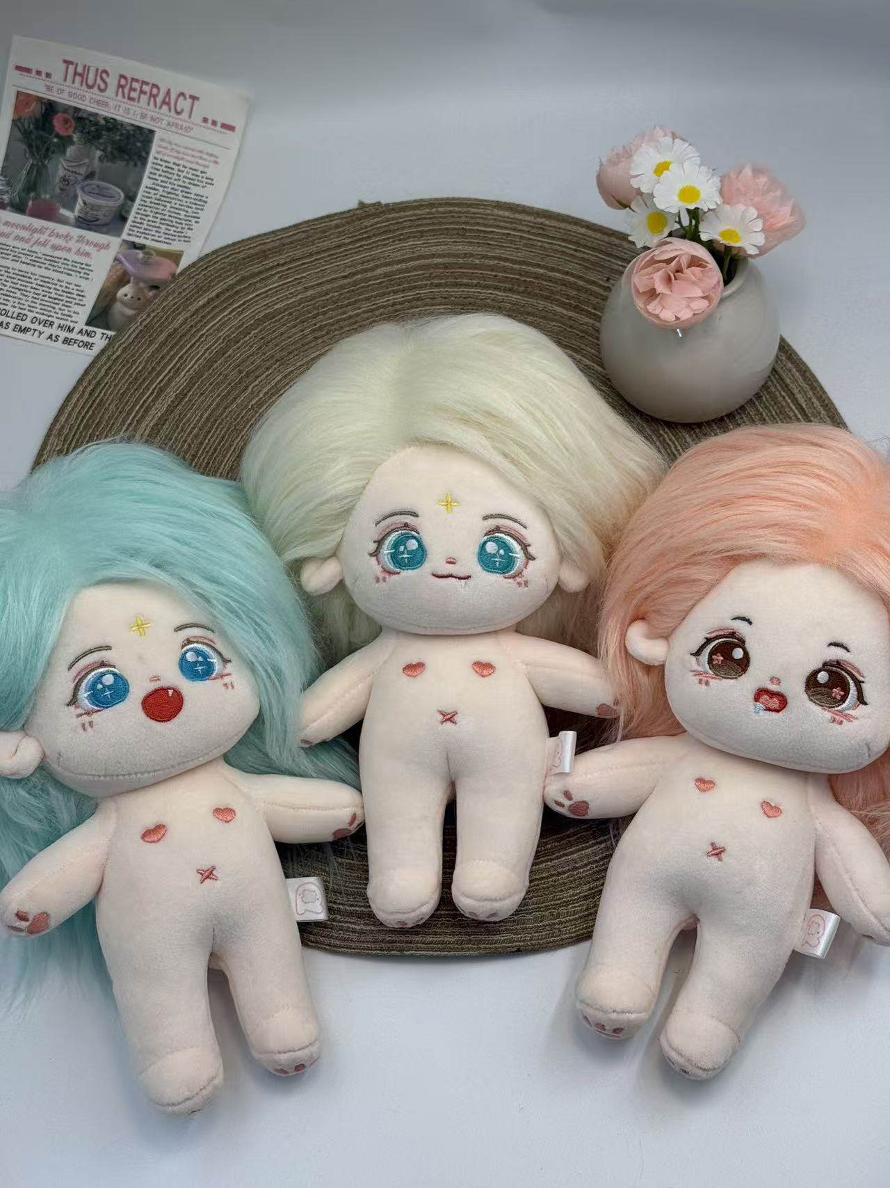 【微瑕清仓】正版20厘米无骨可爱长发女娃棉花娃娃便宜玩偶无属性,模玩/动漫/周边/娃圈三坑/桌游,棉花娃娃,淘宝优惠券,粉丝福利购,淘宝优惠卷