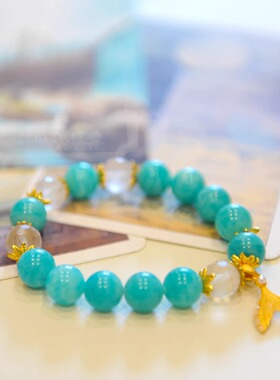 天河石白水晶原创设计礼物春夏女