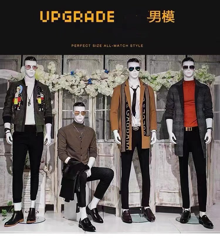 模特展示架男全身服装店橱窗陈列假人体模型展示男装人台模特架子