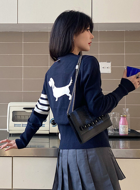 tb开衫女毛衣上衣长袖短款上衣修身早秋2025新款春季针织小外套薄