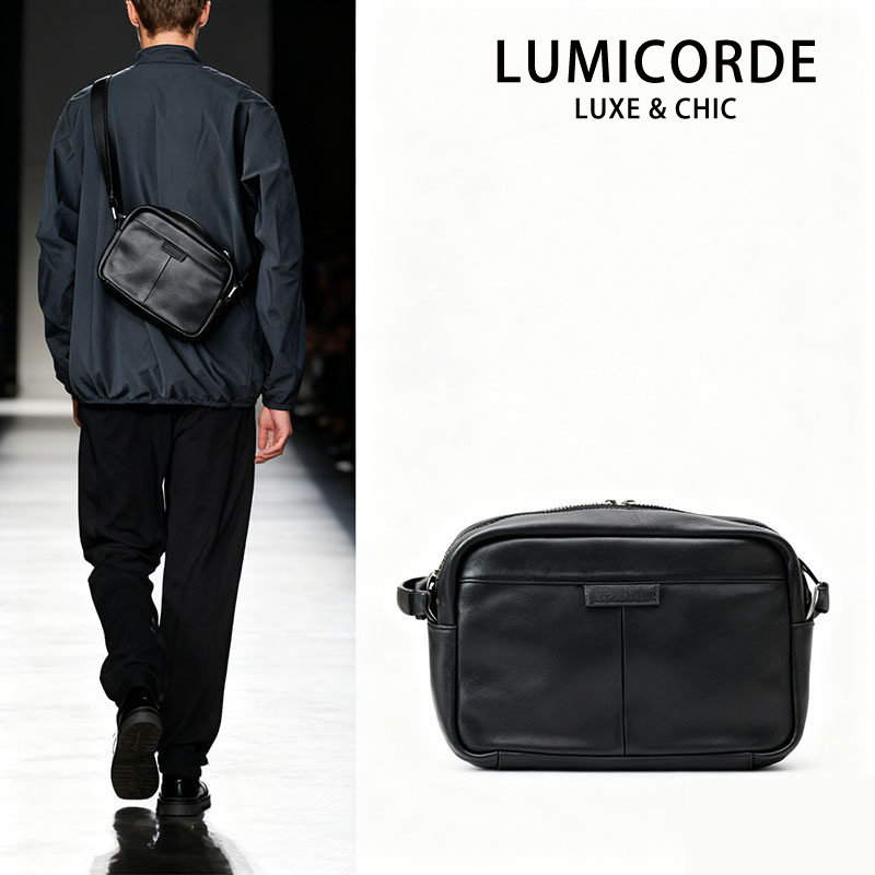Lumicorde男士牛皮斜挎包