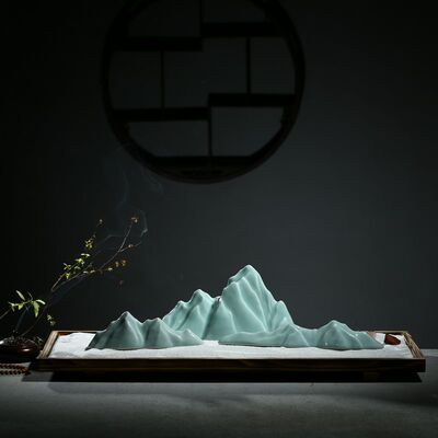 清仓新中式摆件禅意枯山水造景陶瓷山创意软装沙盘微景观日式摆设