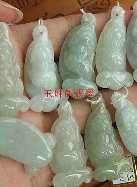 20202天然翡翠A货 进口缅甸玉  天然貔貅如意吊坠