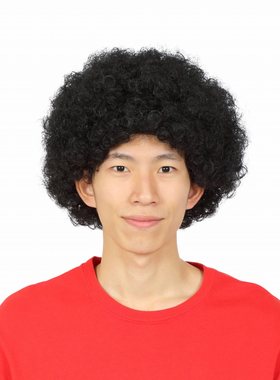 球迷发爆炸头搞笑喜庆cosplay