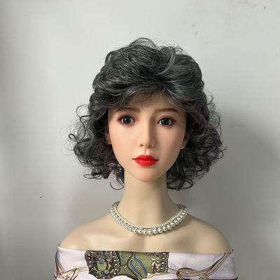 花白头套长卷发老奶奶假发高温丝