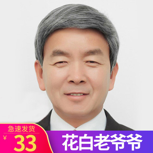 爸爸演出道具花白父亲老人假发