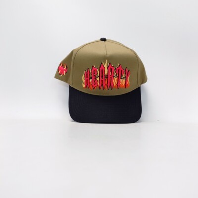 THE HEARTY WAY FLAME FURY CAP GREEN 滑板潮牌橄榄绿棒球帽弯檐