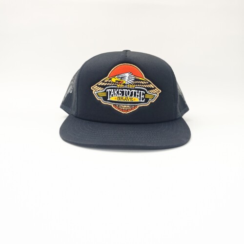 Eagle Trucker Hat TAKE TO THE GRAVE美复古纹身鹰标刺绣卡车帽