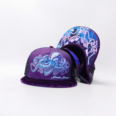 Nomadic Movement Purple Octopus Snapback圣甲虫章鱼嘻哈平檐帽