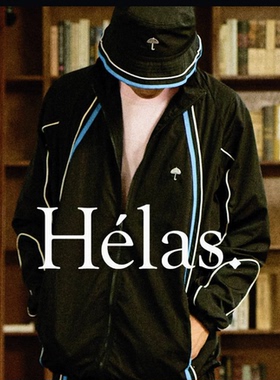 HELAS 25SP MANAGER BUCKET法国街头潮牌小雨伞黑色拼接渔夫帽