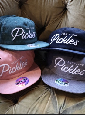 Official League x Pickles Script CorduroyHat联名灯芯绒老爹帽