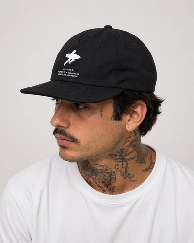 SantoLoco Run Club Cap Black德国冲浪滑板潮牌尼龙防水软顶帽轻