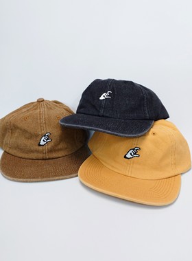 滑板潮牌classic重磅牛仔布帆布软顶帽 恶搞手势刺绣老爹帽鸭舌帽