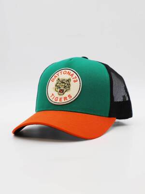 Tiger twill trucker hat DAYTONA法国复古机车潮牌老虎刺绣网帽