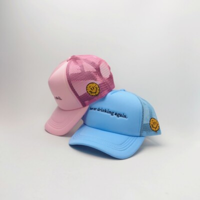 Never Drinking Again Trucker Hat美国洛杉矶潮牌网帽戒酒货车帽