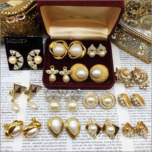 Mars Vintage耳夹耳钉TRIFARI翠法丽MONET莫奈西洋中古宫廷无耳洞