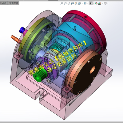 电感分度头旋转云台3D模型SolidWorks3D图纸涡轮蜗杆传动设计[972