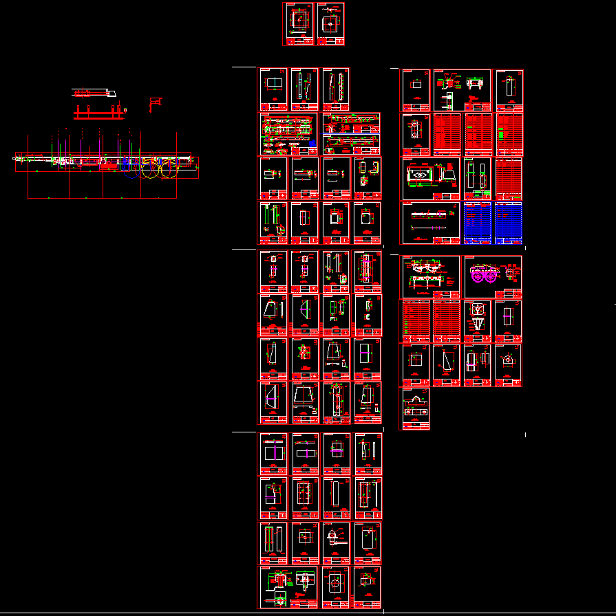 骨架式半挂车详细cad图纸设计cad图纸设计参考资料【409】