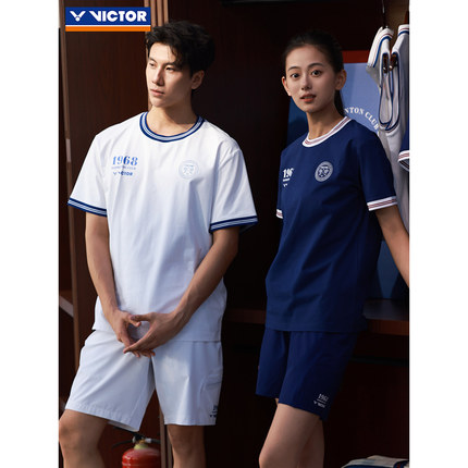 VICTOR威克多胜利羽毛球服俱乐部系列男女款针织短袖T恤T-5503VBC