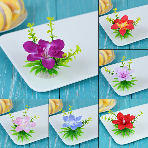 仿真杨兰花菜品点缀寿司意境餐饮摆盘装饰摆件盘饰围边火锅